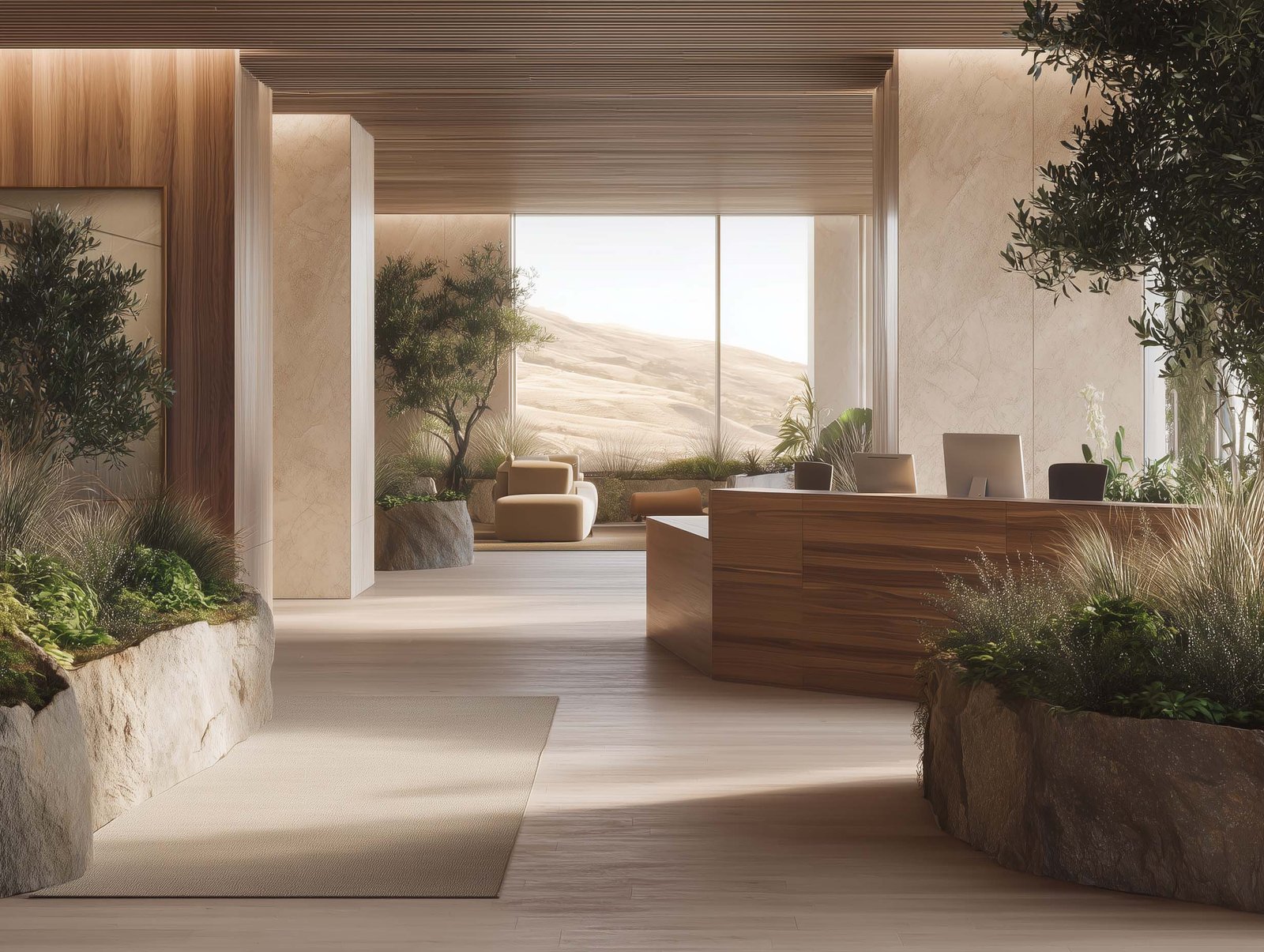 Botanical architecture integrated as a strategic design choice in contemporary Californian corporate environments