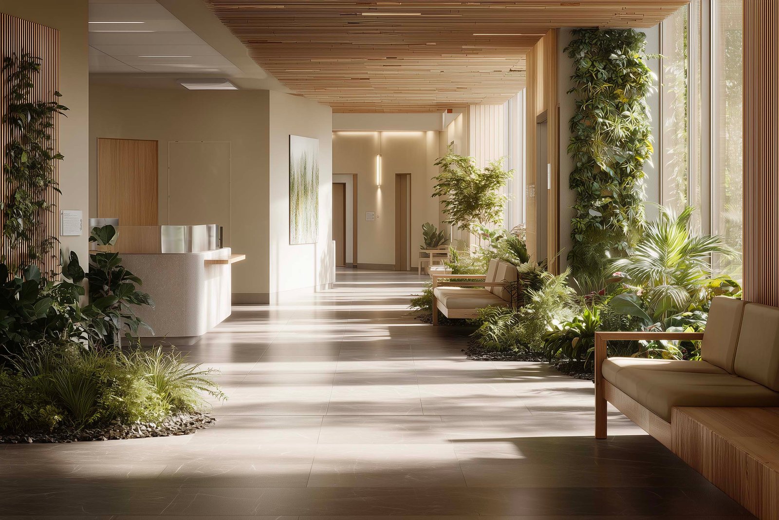 Educational campus environment using botanical architecture to support wellbeing and clarity