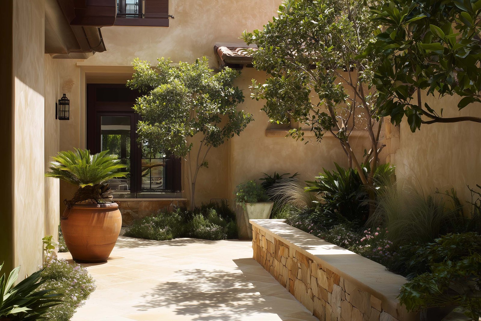 Mediterranean-inspired botanical spatial atmosphere