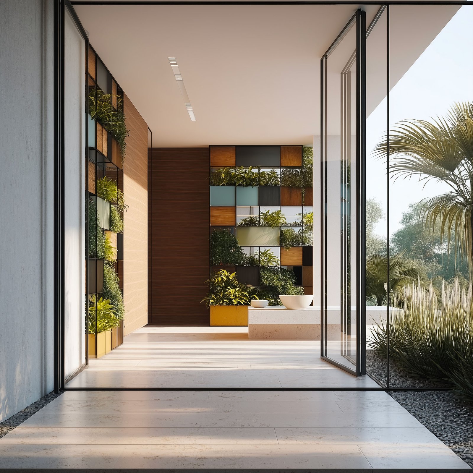 Indoor–outdoor space illustrating botanical architecture as a timeless design language