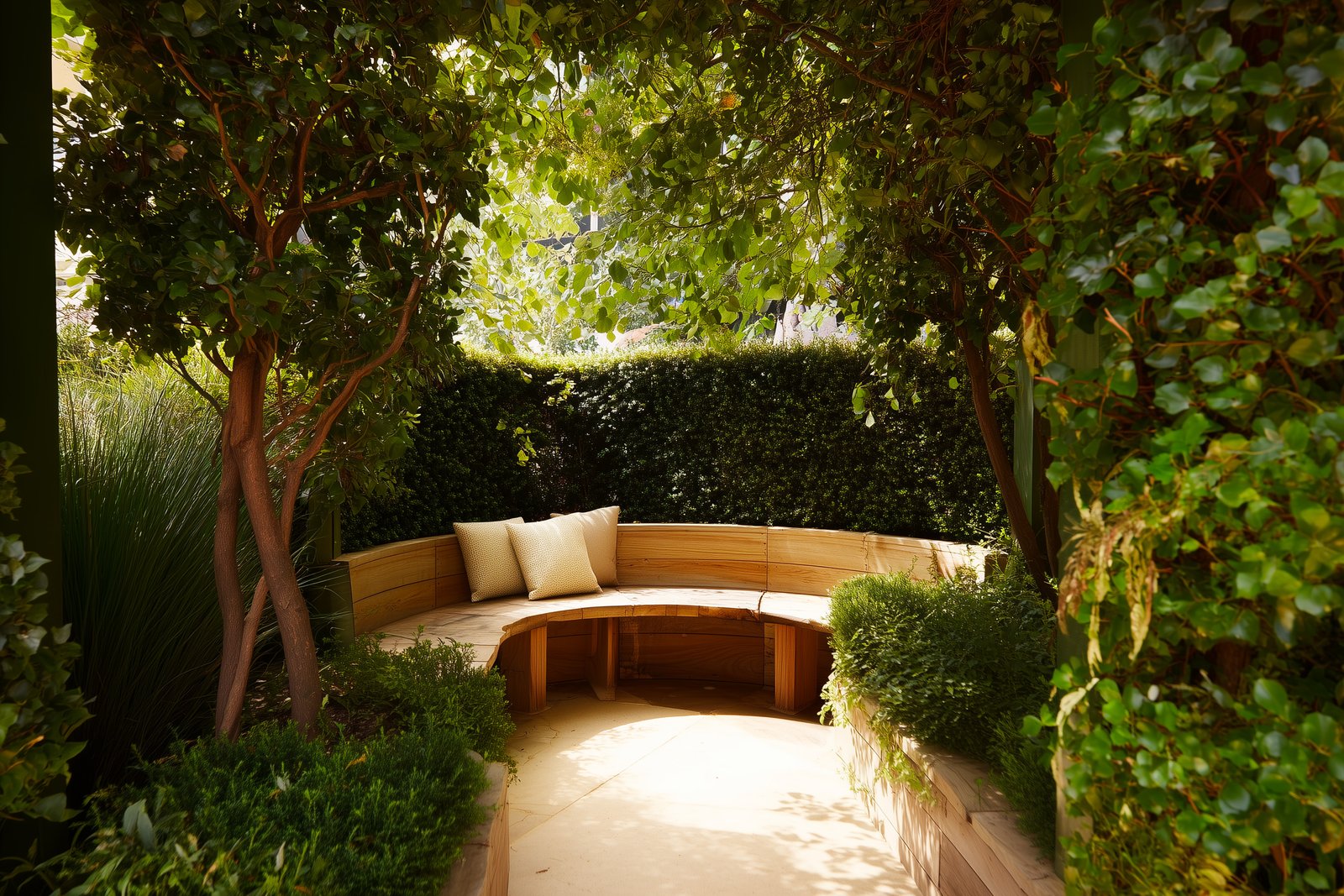 Alcoves: botanical framing creating intimacy