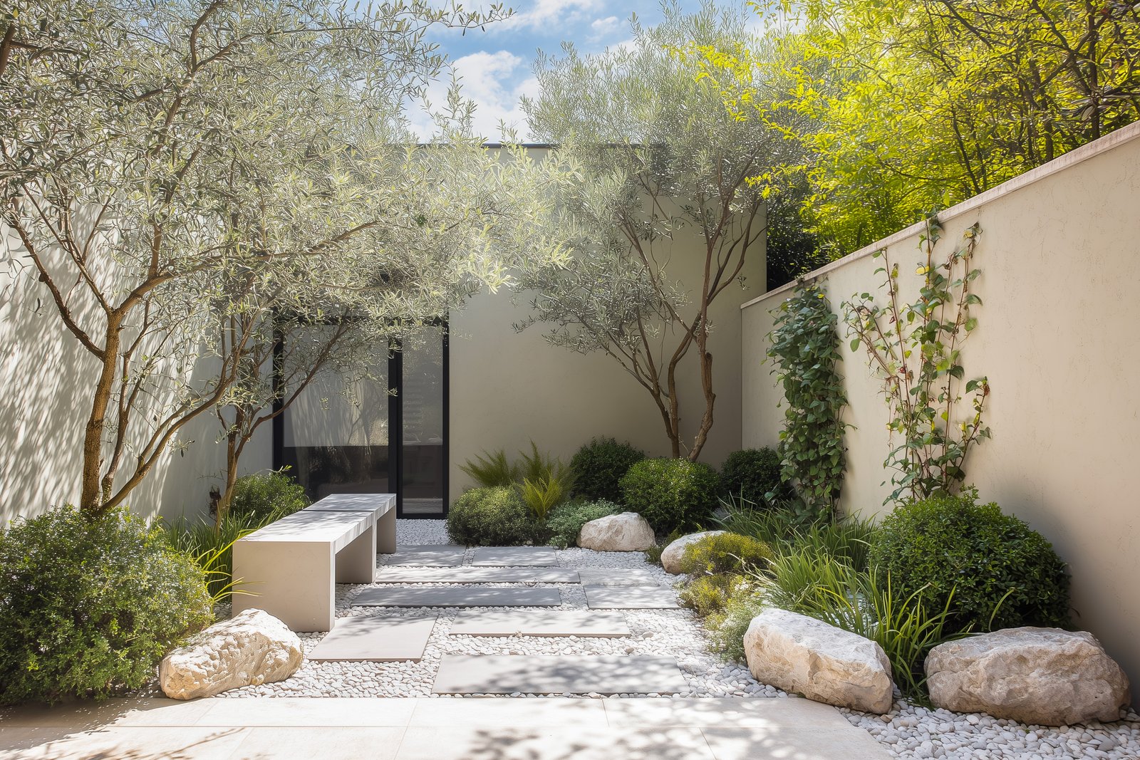 Patios: light, containment and spatial calm