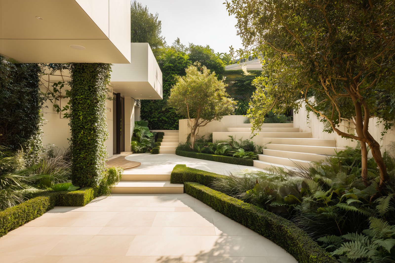 Daylight: silhouettes reading as architectural structure