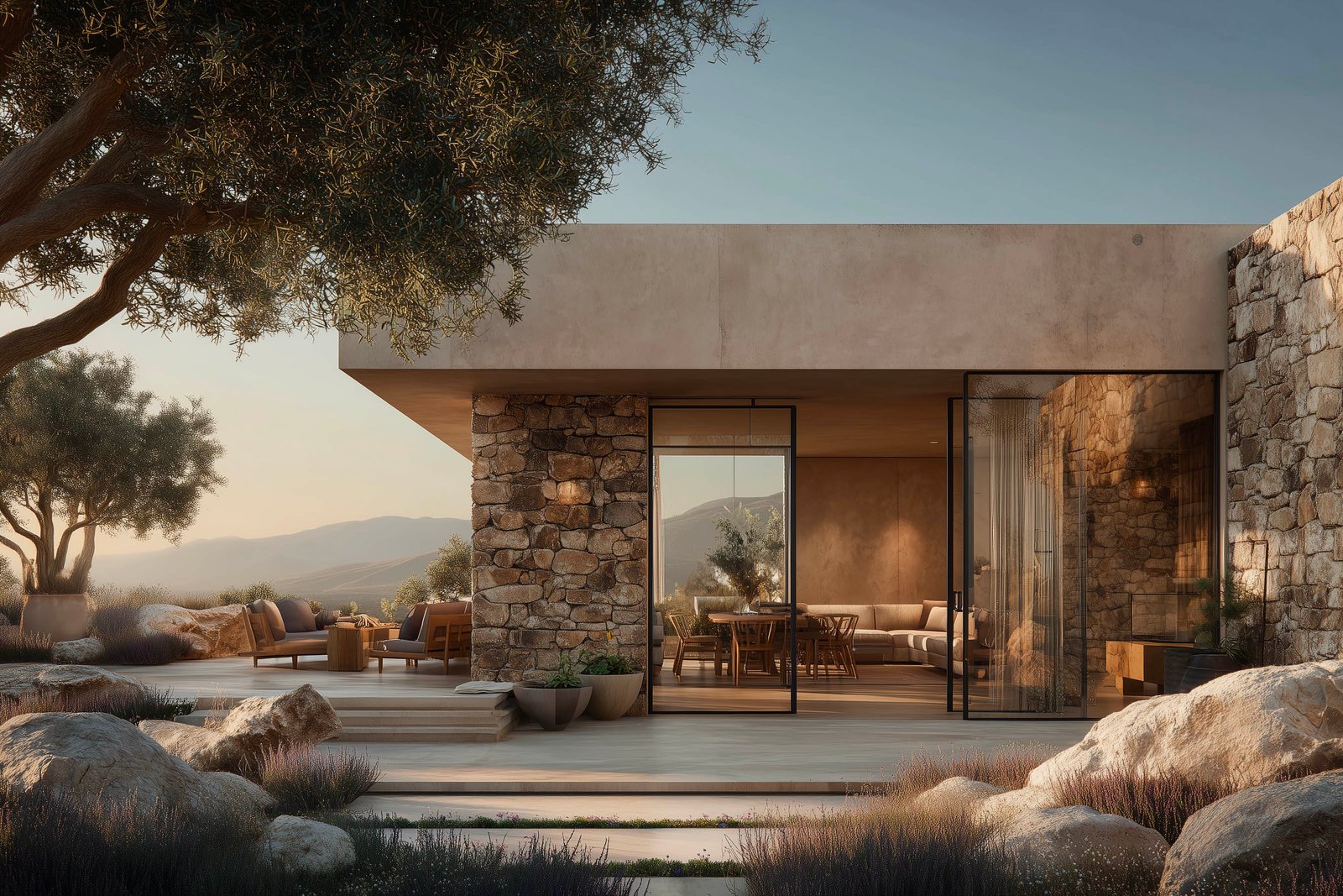 Reading the place through architecture, light and vegetation.